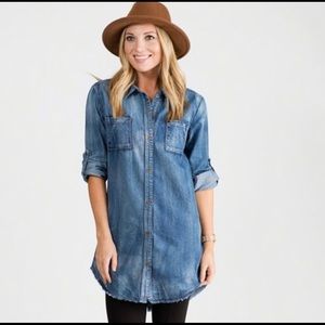 Lara XX Chambray Fringed Tunic